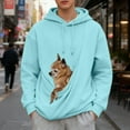 thumbnail image 7 of Dresfit Hoodie with Dog Pouch Women Men Fall Hooded Oversized Tops Kangaroo Pocket Crewneck Animal Holder Sweatshirt Men Women Sky Blue XL, 7 of 7