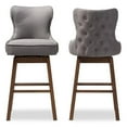 thumbnail image 3 of Hawthorne Collections Tabouret de Bar Pivotant en Tissu Moderne 30.51 Pouces Gris (Ensemble de 2), 3 of 7