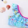 thumbnail image 6 of ibiyuan Girls Swimsuit Size 6 ,2 Piece Adjustable Straps Girls Bathing Suits Size 14-16 Cute Ruffle Tankini with Shorts Drawstring Bottoms Tropical Floral Swimwear for Teens,140, 6 of 9