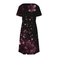 thumbnail image 4 of Levmjia Womens Summer Dress Casual V Neck Floral Short Sleeve Slim Fit Polyester Comfortable Vacation Beach Party Work Multi Colors, 4 of 7