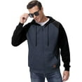 thumbnail image 2 of QPNGRP Men's Full-Zip Hoodie Lightweight Hoodie Sweatshirt Jacket Solid Hooded with Kanga Pocket, 2 of 6