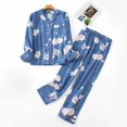 thumbnail image 1 of Conjunto de pijamas de talla grande para mujer, ropa de dormir de algodón de franela cálida para el hogar, traje de otoño e invierno con estampado a cuadros, para dormir, 1 of 4