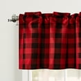 thumbnail image 6 of XWZO Room Darkening Window Curtain Panels Set of 3, Plaid Tier and Valance Semi Curtains for Bedroom/Kitchen/Cafe/Small Window, Red and Black, 60W x 18L (1 Panel) + 29W x 36L (2 Panels), 6 of 8