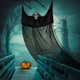 thumbnail image 4 of Halloween Decoration,3.5 * 1.8M Black Gauze Spooky Skeletons, Halloween Ghost Hanging Horror Props,for Halloween Party Decoration Hanging Ghost for Ho, 4 of 5