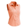 thumbnail image 6 of Favoffer Women's Sleeveless Shirt Plaid Lapel Button Front Sleeveless Linen Casual Blouse for Fashion Simple Wear, 6 of 7