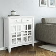 thumbnail image 6 of Simpli Home Acadian 36 inch Wide Solid Wood Transitional Entryway Storage Cabinet in White, 6 of 8