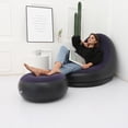 thumbnail image 4 of Foldable Inflatable Chair with Foot Stool, Blow Up Lounge Chair for Outdoor Camping Travel, 4 of 7