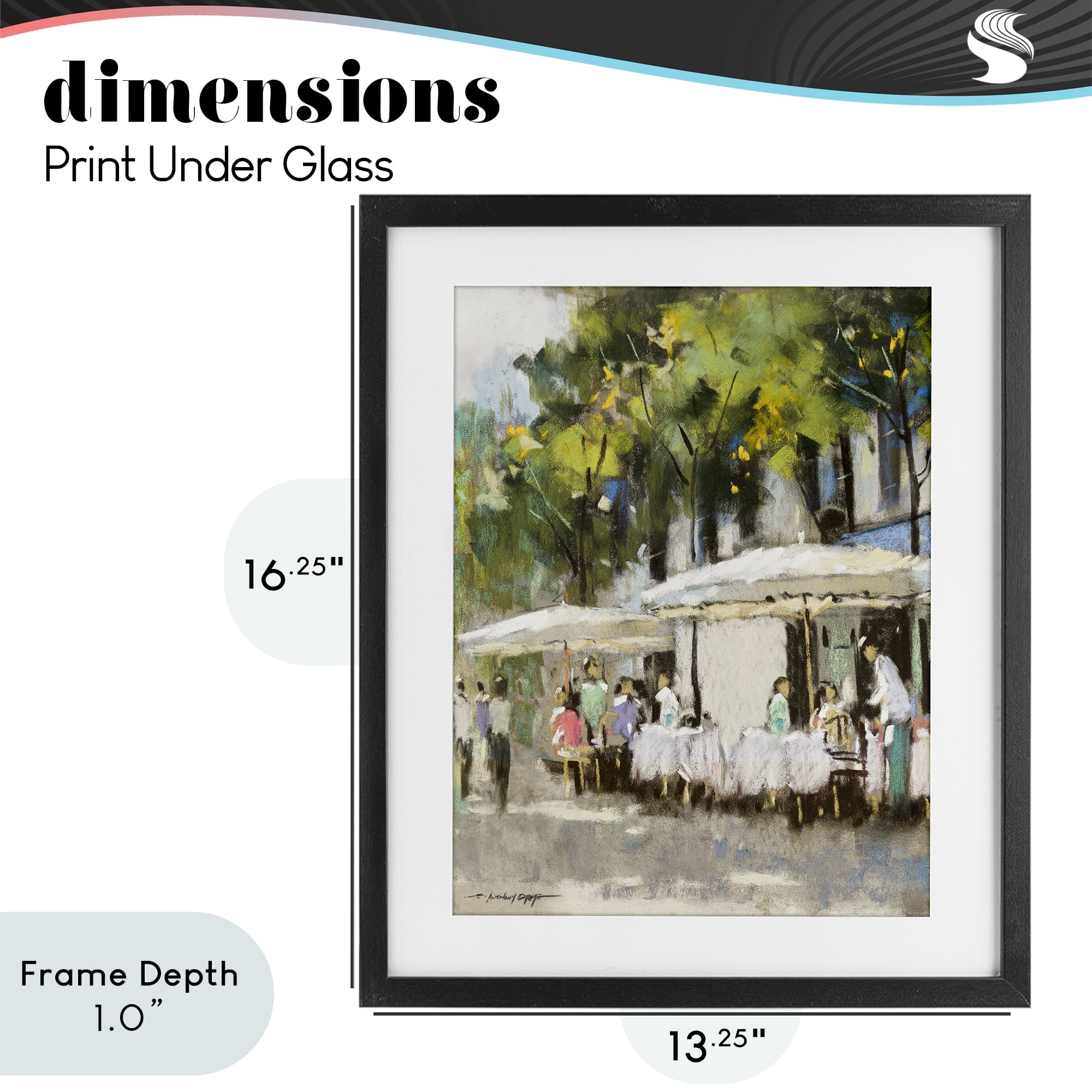 Stupell Industries Sunny Street Cafe Dining Black Framed Print Under Glass, design by Anthony Orme