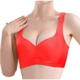 thumbnail image 2 of SMihono Sales Women's Super Gather Bra Lifting Anti-Sagging Wireless Push Up Bras Love Seamless Bra Beauty Back Comfort Smoothing Bras Red 4, 2 of 4