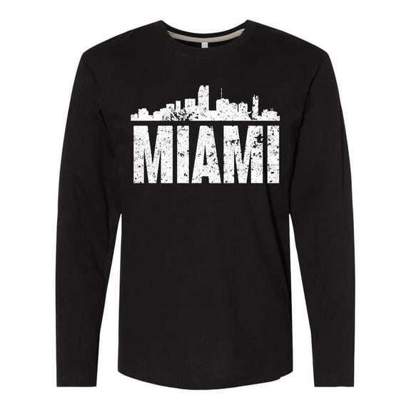 Inktastic Miami Skyline Grunge Long Sleeve T-Shirt