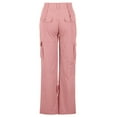 BLVB Womens Low Rise Cargo Pants with Flap Pockets Casual Hiking Work Pants Trousers Streetwear