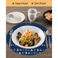 thumbnail image 3 of 15 Inch Round Placemats Set of 6, Rustic Botanical Non Slip Heat Insulation PP Table Mats, Japanese Herb on Navy Blue Simple Art Washable Place Mats for Kitchen Dining Party Table Decor, 3 of 7