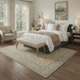 thumbnail image 2 of GENIMO 8'x10' Soft Craft Art Area Rug for Living Room, Large Machine Washable Non Slip Low Pile Rug for Bedroom Dining Room, Dusty Blue, 2 of 6