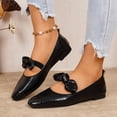 thumbnail image 5 of ShiShine Women's Mary Jane Flats Square Toe Bow Decor Slip On Comfortable Casual Work Dress Shoes, 5 of 9
