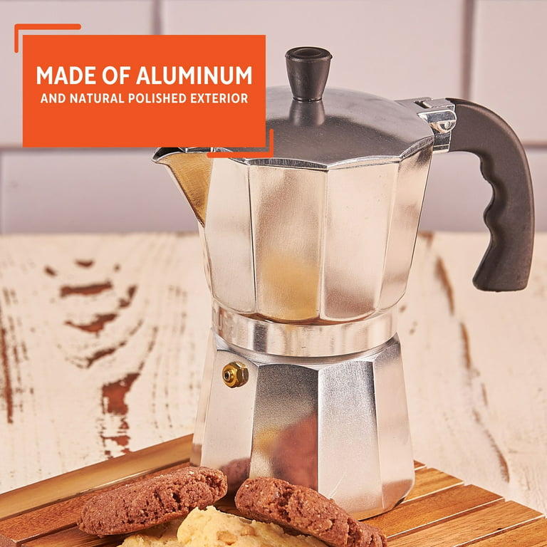 Espresso Maker, 3 Cup Aluminum