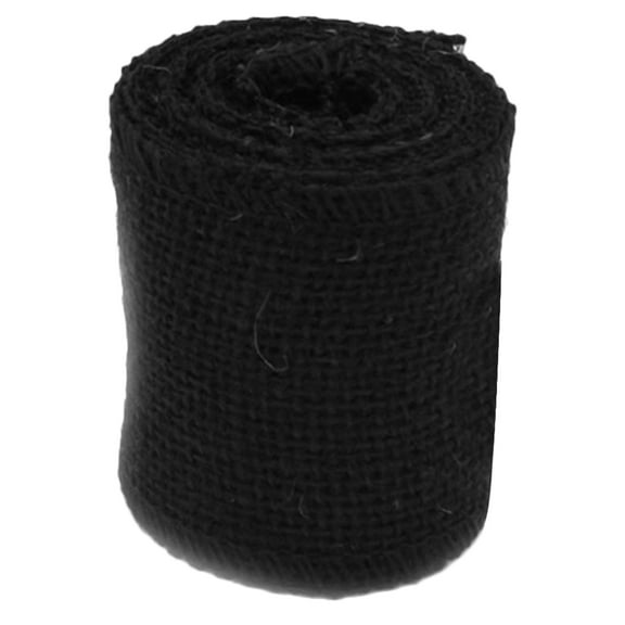 Entireivity 2M Jute Burlap Ribbon Roll for Christmas Decoration (Black)