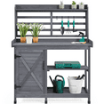 thumbnail image 6 of Yaheetech 4-layer Garden Potting Bench with Cabinet and Open Shelf,Gray, 6 of 11