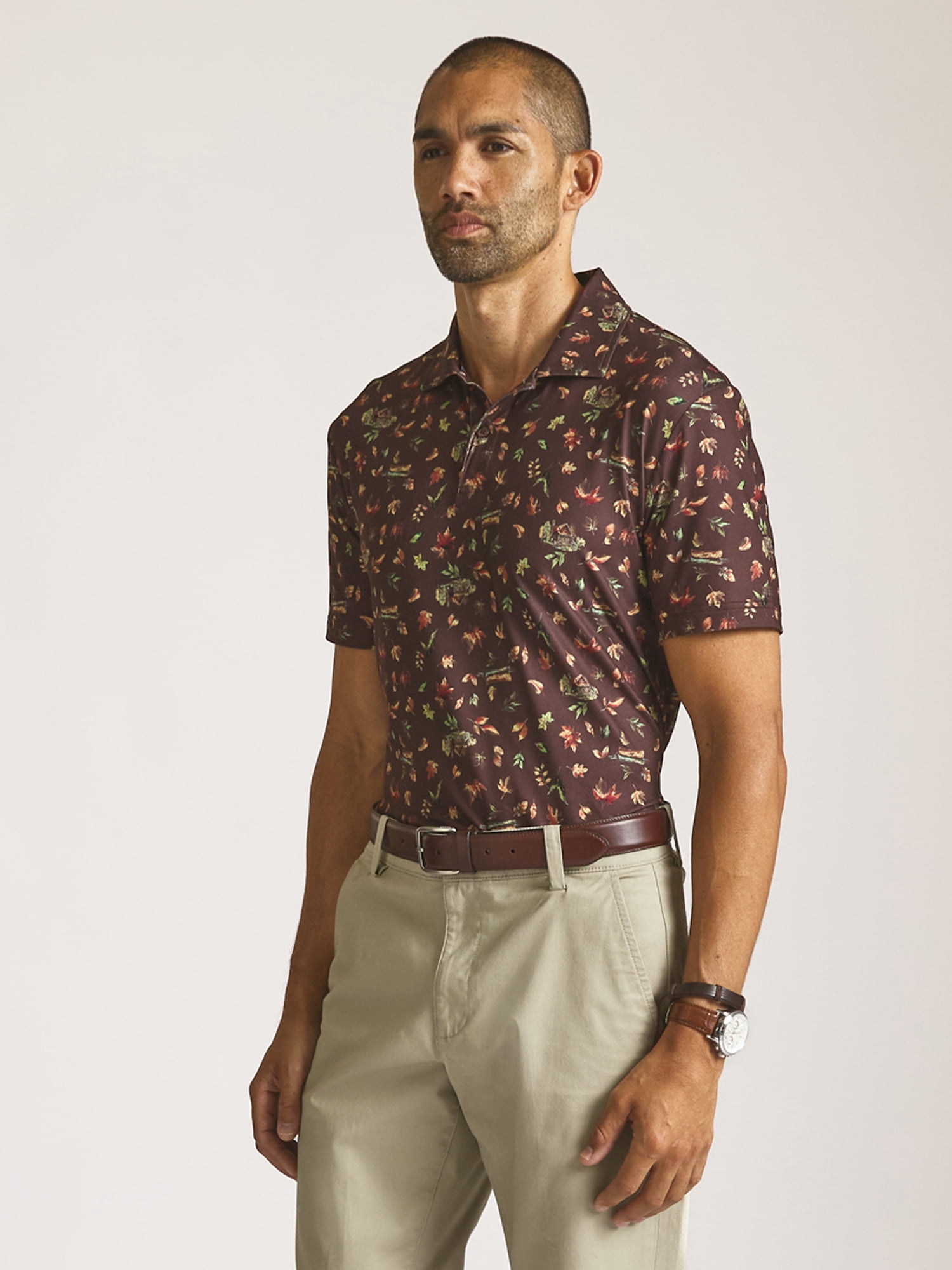Chaps Men’s and Big Men’s Everyday Performance Printed Polo, Sizes S–2XL