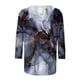 thumbnail image 5 of ICHUANYI Liquidación Moda Mujer Pascua Impreso Camiseta Suelta Longitud Media Mangas 3/4 Blusa Cuello Redondo Tops Casuales ICHUANYI WER2023082200983, 5 of 5