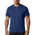 thumbnail image 6 of Paiwinds Men's Casual Short Sleeve Henley Shirt with Button Placket, Round Neck T-Shirt Top for Daily Wear, Black, 6 of 9