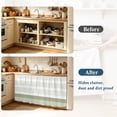thumbnail image 4 of Sage Green Stripe Cabinet Curtain 28"Wx51"L,Dustproof Storage Cabinet Curtain with Self Adhesive Tape,Modern Rustic Horizontal Green Striped Tall Pantry Cover Drape for Kitchen,Utility Closet, 4 of 9
