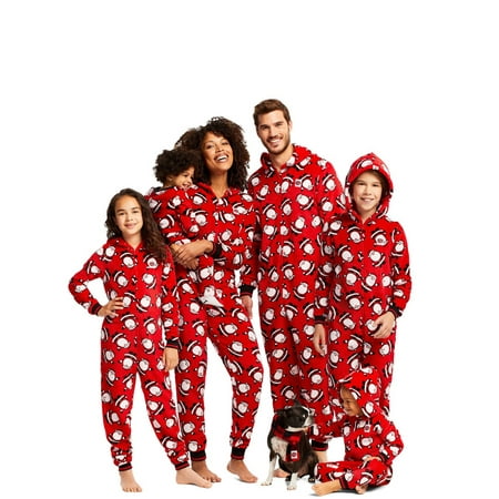 

goowrom Christmas Family Matching Sets One-Piece Hooded Zip-Front Romper Overalls