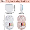 thumbnail image 2 of 2pcs 2 styles Sewing Tool sets including Sewing Needles Scissor Sewing Needle Devices Threader Safety Pins Tweezers Sewing Snap Button Button Polyester Thread Strawberry 65.5x70x19mm 1pc/style, 2 of 5