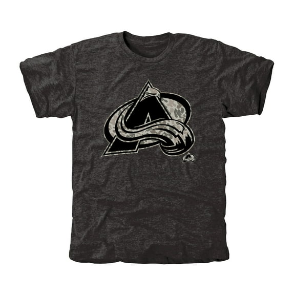 Men's Colorado Avalanche Black Rink Warrior Tri-Blend T-Shirt