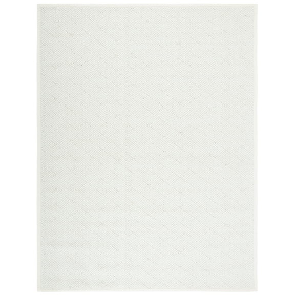 SAFAVIEH Natural Fiber Thaddeus Geometric Runner Rug, Ivory, 2' x 12'