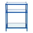 thumbnail image 2 of Furniture of America Table d'Appoint à 2 Tablettes avec Dessus en Verre, Bleu, 2 of 5