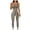 Grey, variant on Women's Floral Print Sleeveless Jumpsuit with Square Neck Backless Design Bodycon Fit for Sports and Workouts