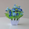 thumbnail image 2 of Pnellth Artificial Flower Weather Resistant Easy to Remain Plastic Marguerite Decorative Faux Flower Bonsai for Balcony Blue, 2 of 4