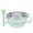 Light Green, variant on Soumake Kids Training Bowl Fall Resistance High Temperature Resistant with Lid Easy to Clean Dual Handles Dustproof Stainless Steel Cartoon Kids Bowl Toddlers Spoon for Daily Use