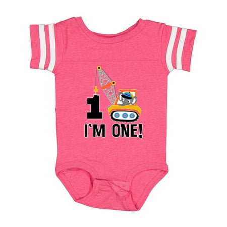 

Inktastic First Birthday Construction Truck 1 Year Old Gift Baby Boy Bodysuit