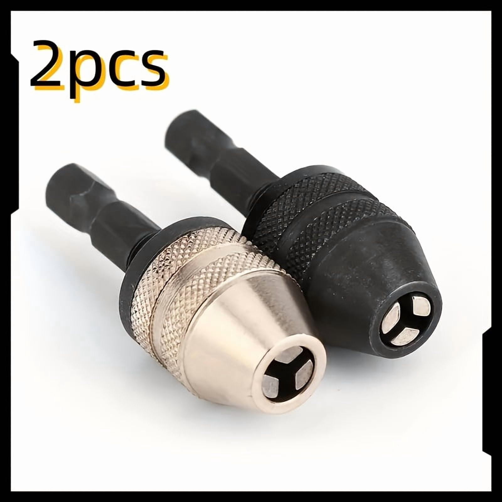 2pcs Keyless Drill Chuck Screwdriver Impact Driver Adapter 1/ 4inch Hex Shank Drill Bit Arrow Tool Quick Change Converter Adapter