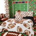 thumbnail image 5 of Erosebridal Watercolor Football Twin Bedding Sets, Soft Sports Bedding Comforter Set for Boys and Girls, Black Reversible 7-Piece, 5 of 6