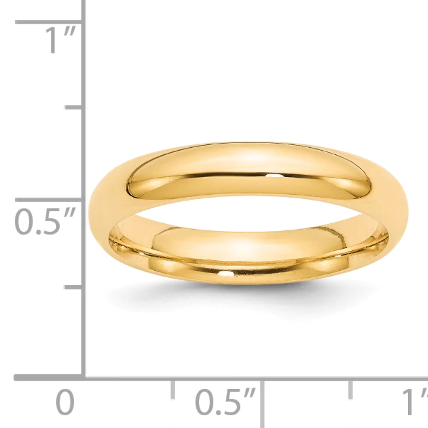 Primal Gold 14 Karat Yellow Gold 4mm Standard Comfort Fit Wedding Band Size 12
