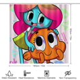 thumbnail image 2 of Juego de 4 cortinas de ducha de El asombroso mundo de Gumball con alfombrillas antideslizantes, tapa de inodoro y alfombrilla de baño, cortina de ducha impermeable con dibujos animados para niños con, 2 of 8