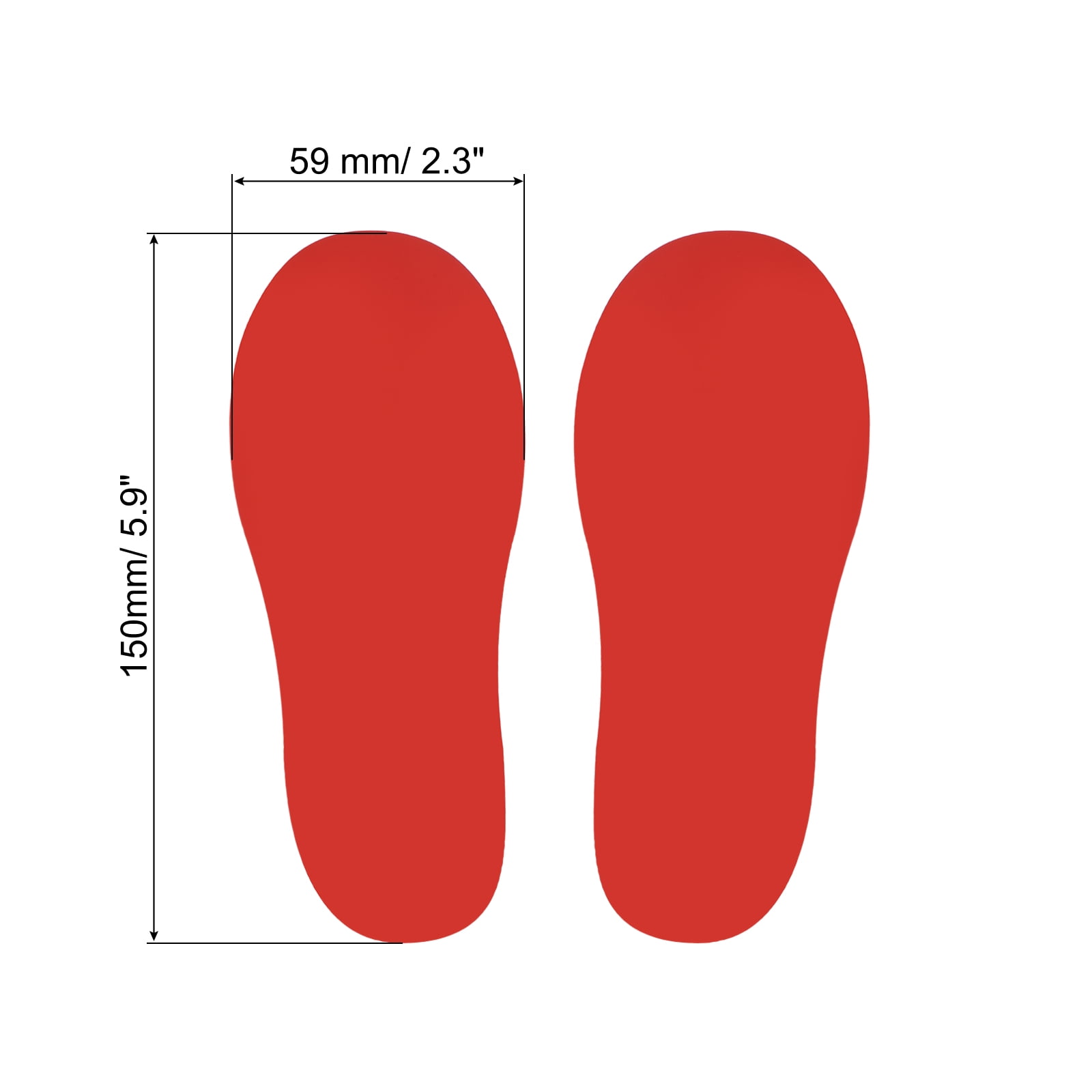 Unique Bargains Durable Footprint Sticker Shoes Floor Decal Sign Red 6x2"