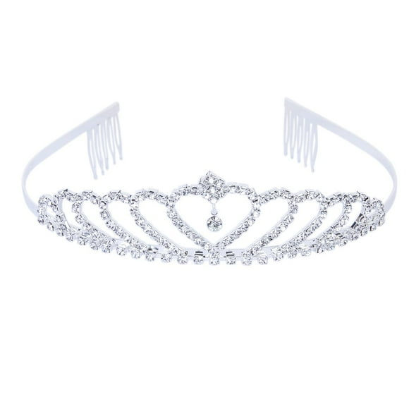 Elegante corona de princesa con diamantes de imitación, diadema, pinza para el pelo, Tiara, Pin de novia para boda