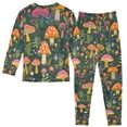 thumbnail image 2 of FORMRS Long Sleeve Top and Pants Pajama Set for Niños 2-Piece Sleepwear, Sizes 18M-8Y, Orange Mushroom, 2 of 6