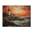 thumbnail image 3 of Designart "Lighthouse Guiding Painting II" Nautical & Beach Print on Natural Pine Wood, 3 of 5