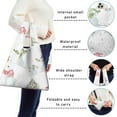 thumbnail image 5 of 5 Pack Foldable Shopping Bag,White Christmas Snowman Pattern Reusable Grocery Bags with Pockets,Large Reusable Tote Bags with Handles Waterproof & Lightweight, 5 of 6
