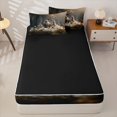 thumbnail image 4 of Castle Fairy Autumn Deer Zipper Twin Comforter Sets with Fitted Sheet and 2 Pillowcases,Wildflower Jungle Animal Zipper Bedding Set,Brown Cream Green,Black Reversible,4-Piece, 4 of 6
