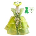 thumbnail image 1 of Tinkerbell Fairy Dress Girl Disney Princess Tiana Disfraz de cumpleaños Fiesta de Halloween Traje de cosplay con alas Niños Green Frocks3T (Etiqueta 110) Gao Jinjia LED, 1 of 2