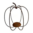 thumbnail image 2 of MMJ Pumpkin Candle Holder Rustic Metal Iron Candlestick Halloween Thanksgiving Fall Tabletop Decor Warm Ambient Lighting 7.28x5.71x5.71in, 2 of 7
