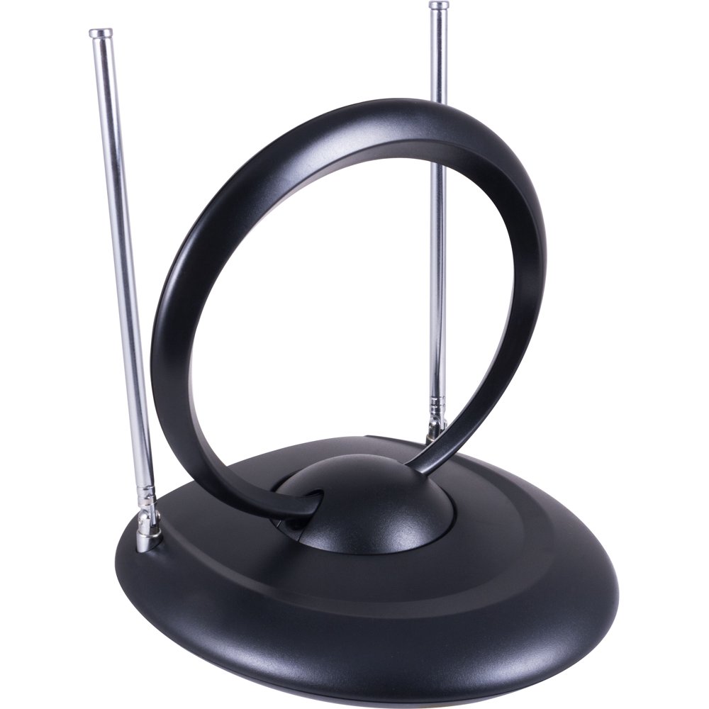 onn. Indoor Modern Loop TV Antenna, Black, 100008787