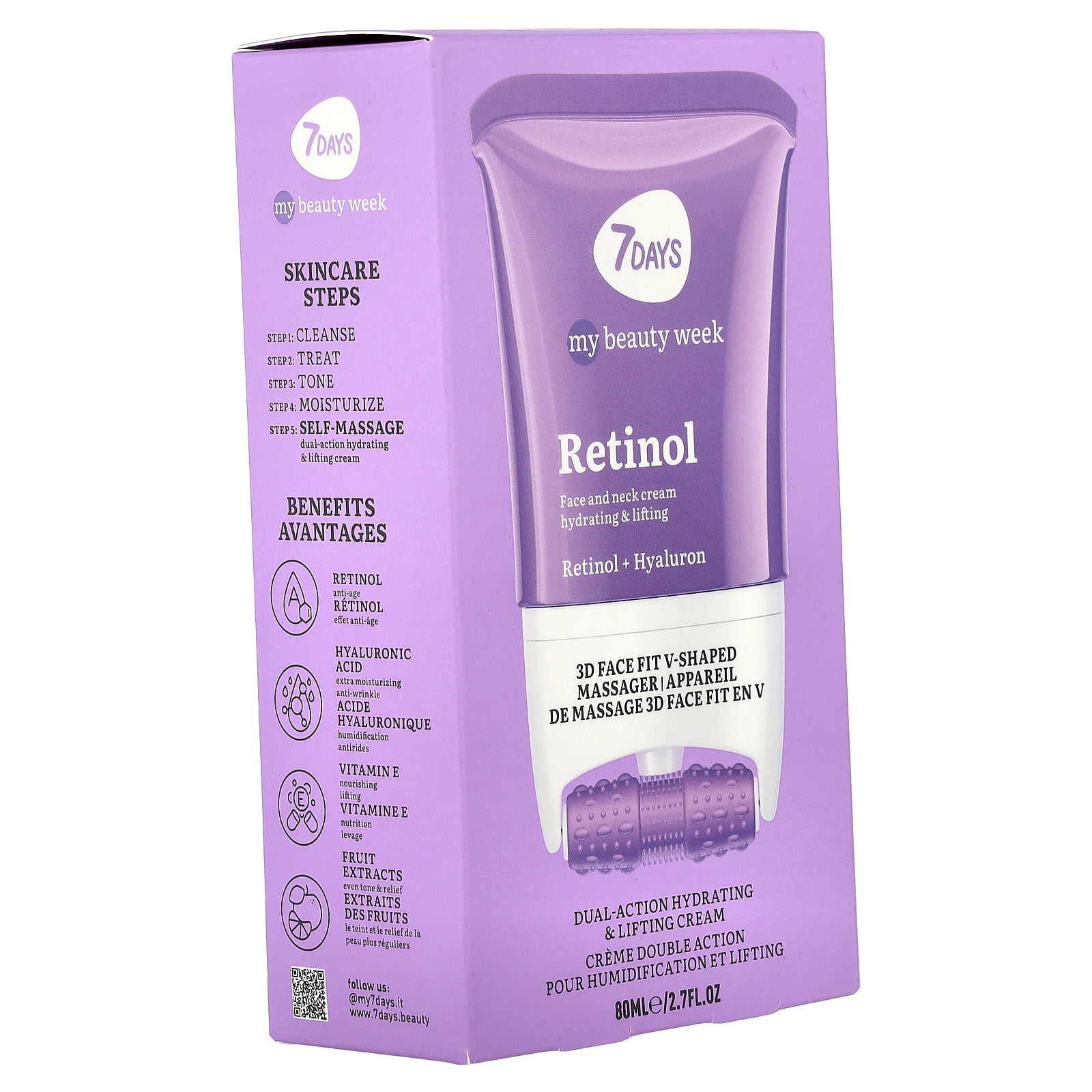 7Days Beauty Retinol, Dual-Action Hydrating & Lifting Cream, 2.7 fl oz (80 ml)