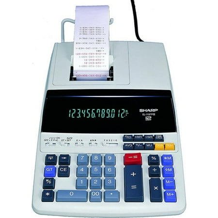 Sharp EL-1197PIII Desktop Calculator, 12-Digit Fluorescent, Two-Color Printing