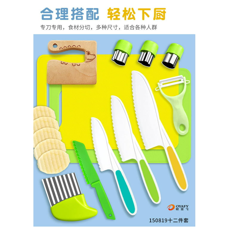  Safe Wooden Cutting Set for Kids Personalized Montessori Knife Cutting  Board for Toddler Children Utensils Wooden Cutter Christmas Gift (Light) :  Handmade Products